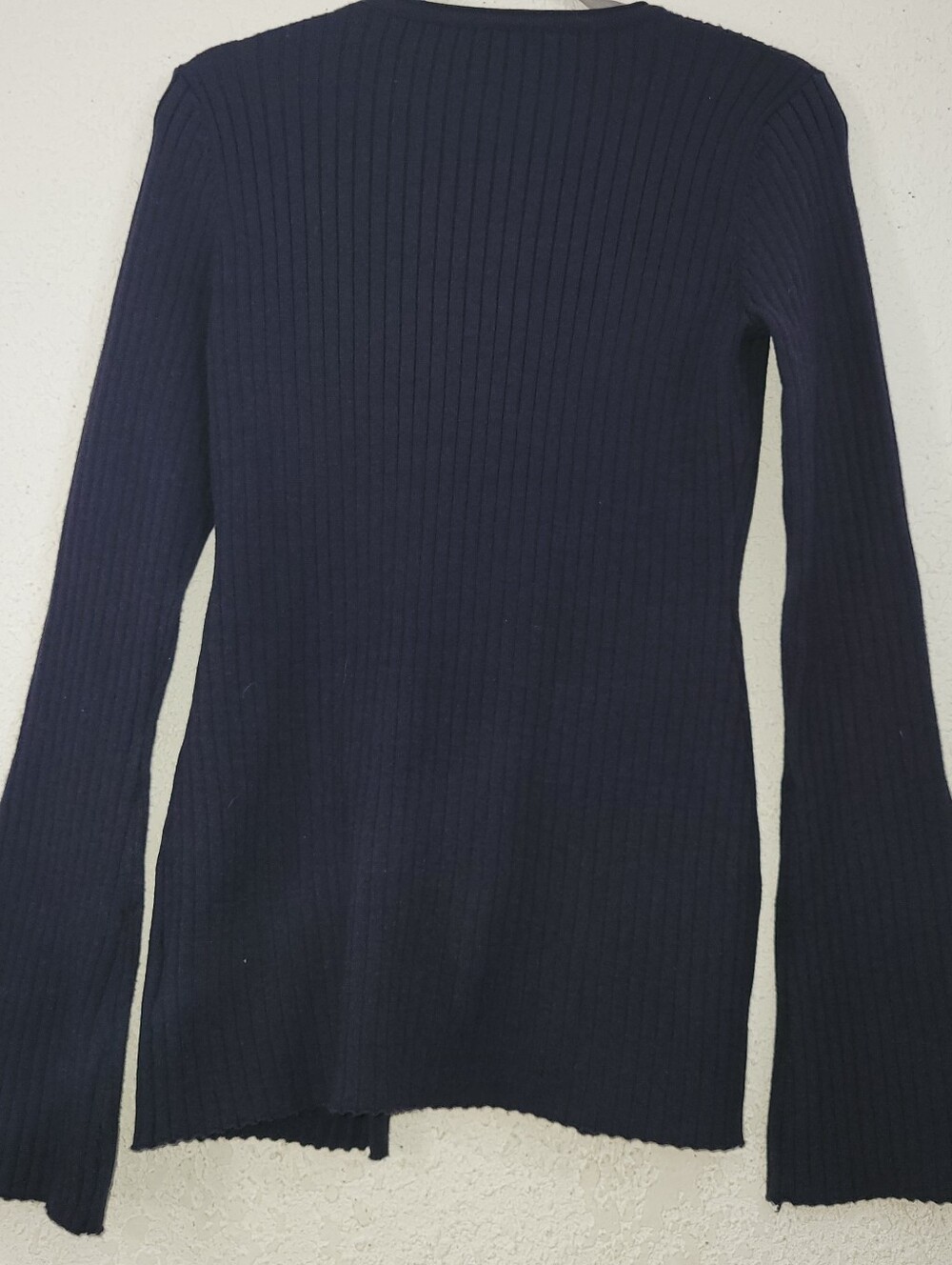 Commense Navy Ribbed Cardigan with Gold Buttons - Picture 2 of 10